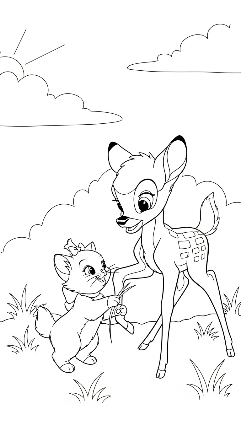coloriage bambi updated pour enfants à imprimer
