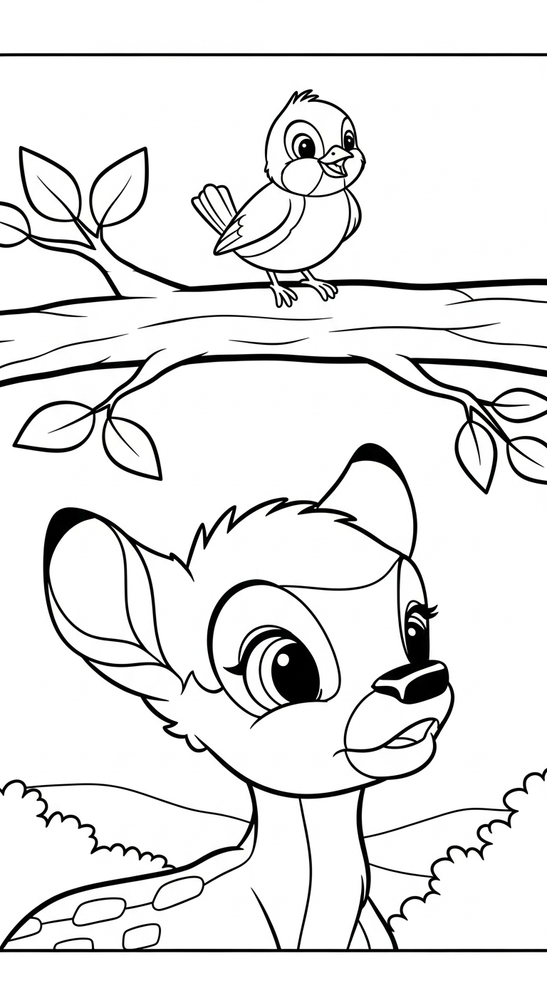 coloriage bambi updated à imprimer pour enfant de 8 ans 1