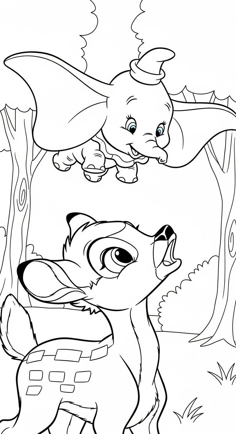 coloriage bambi updated d'enfant a imprimer