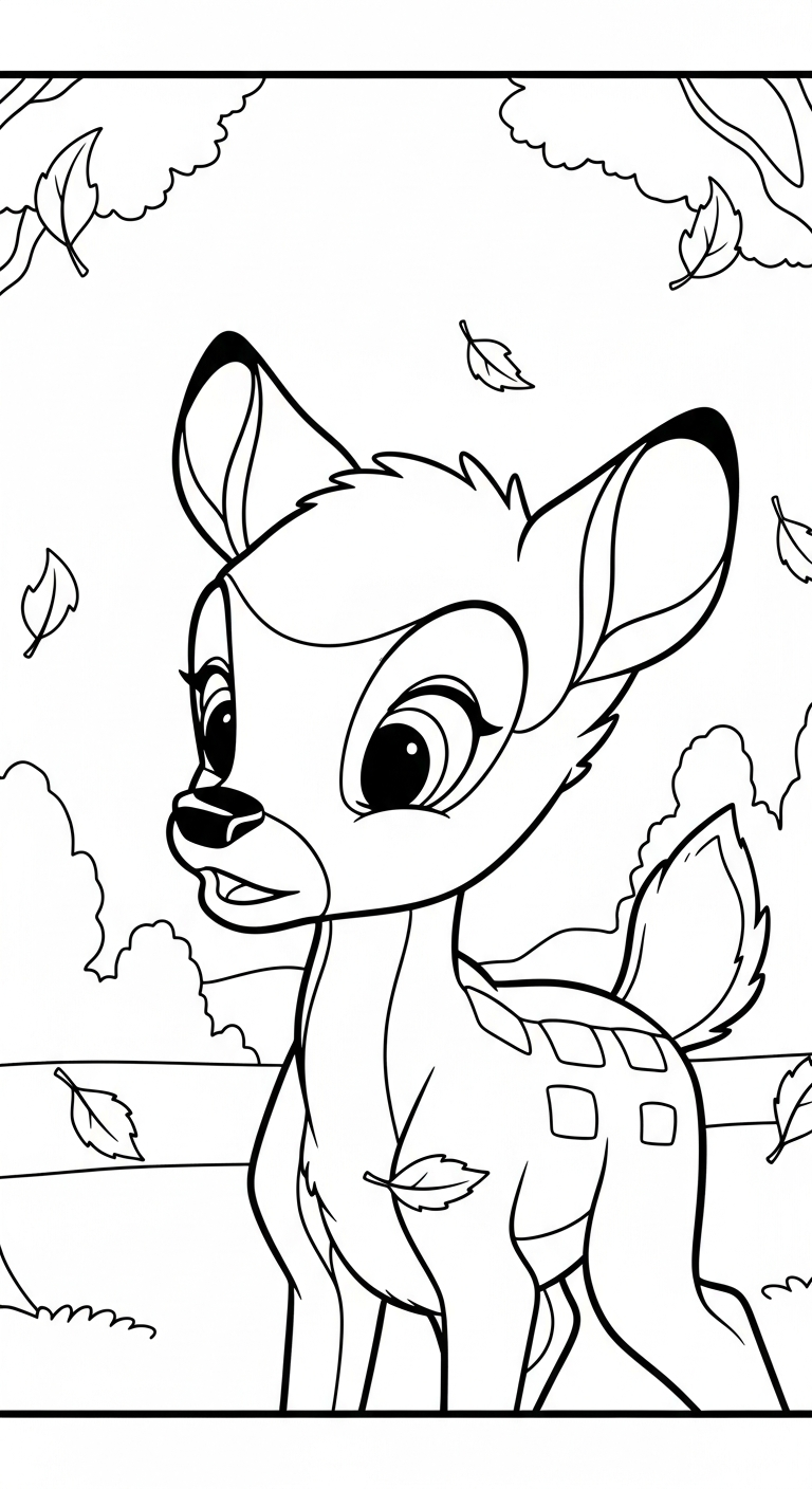 coloriage bambi updated et decoupage