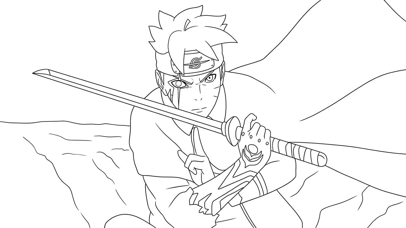 coloriage boruto updated a dessiner en ligne