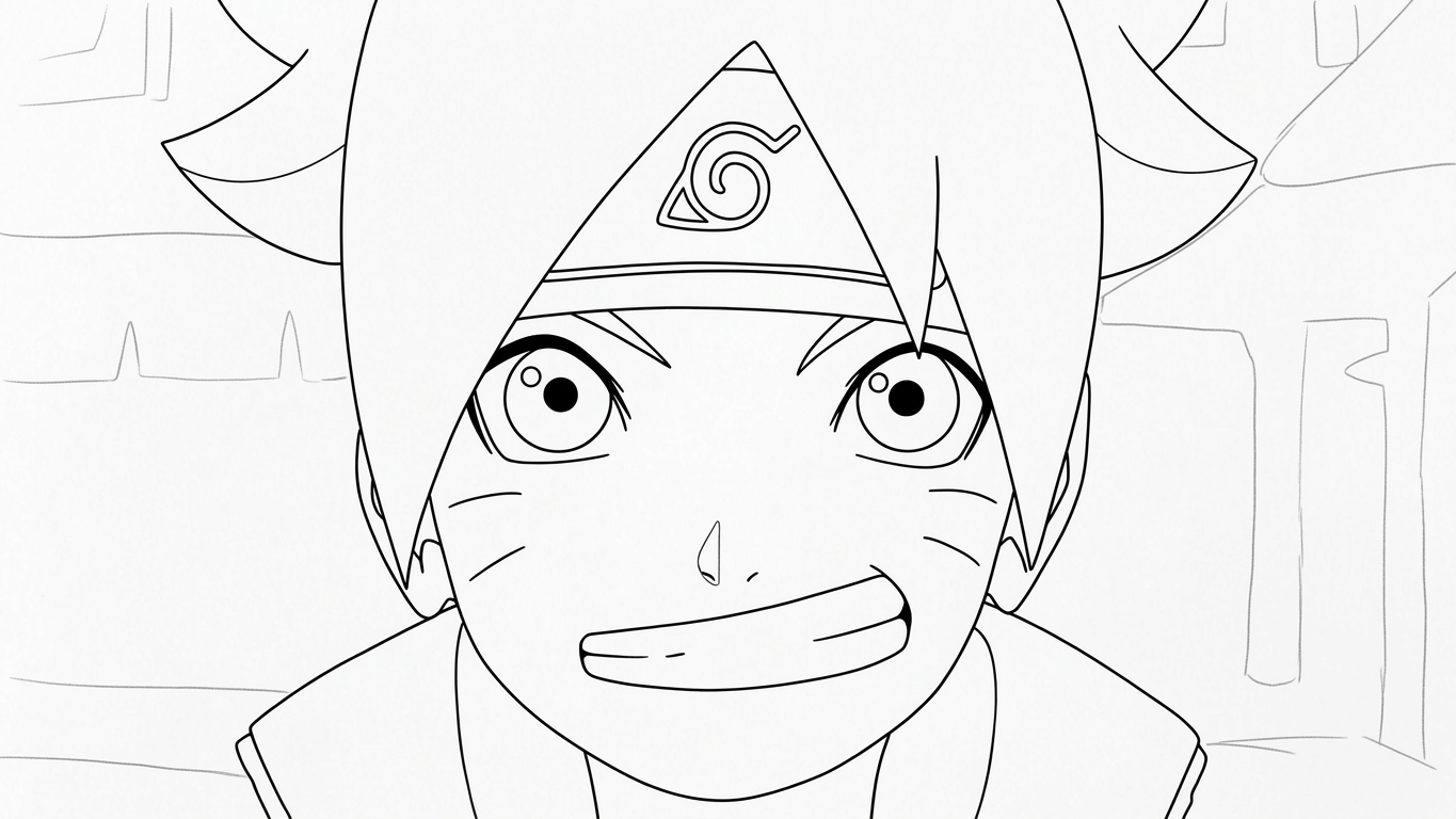coloriage boruto updated à imprimer kawaii