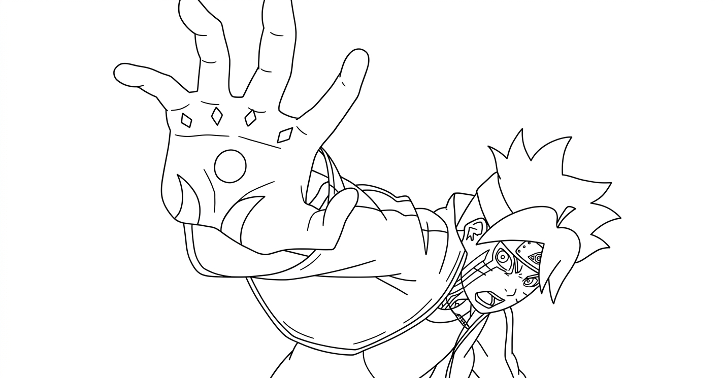coloriage boruto updated à imprimer pour enfant de 2 ans