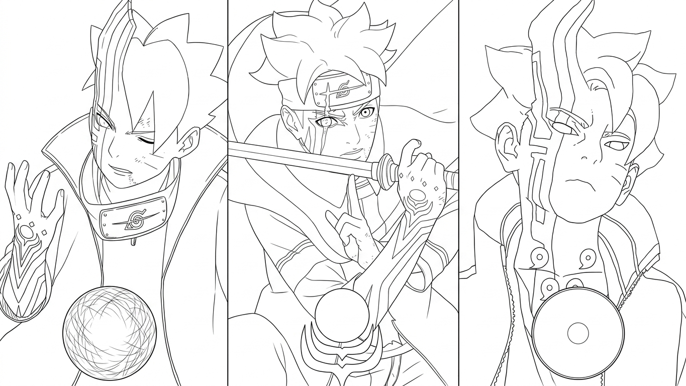 coloriage boruto updated à imprimer pour enfant de 7 ans 1