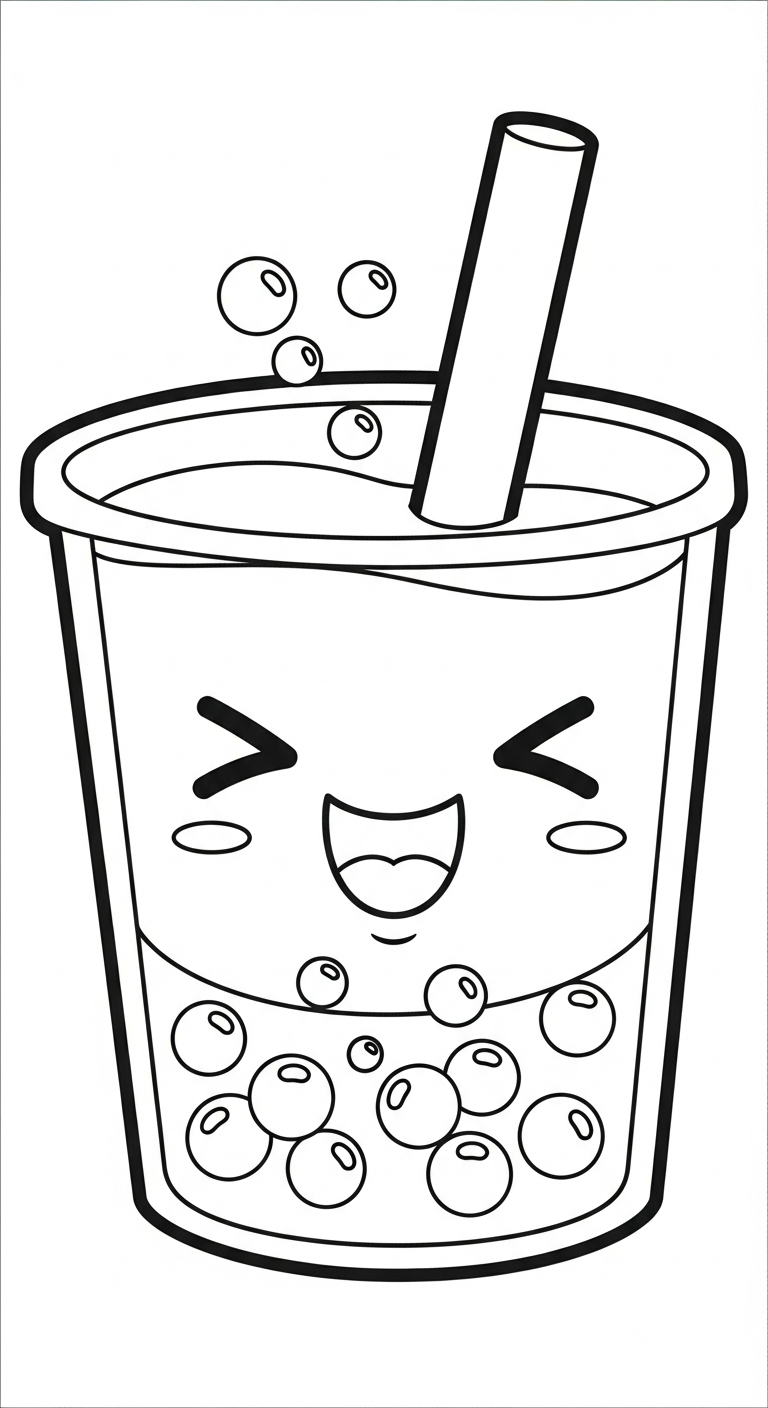 coloriage bubble tea updated pour enfant de 7 ans