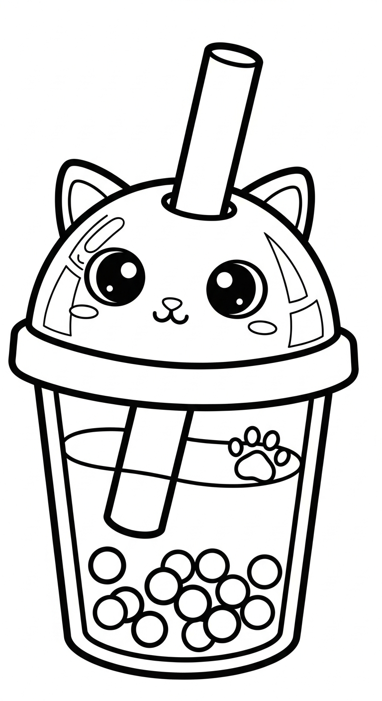 coloriage bubble tea updated gratuit