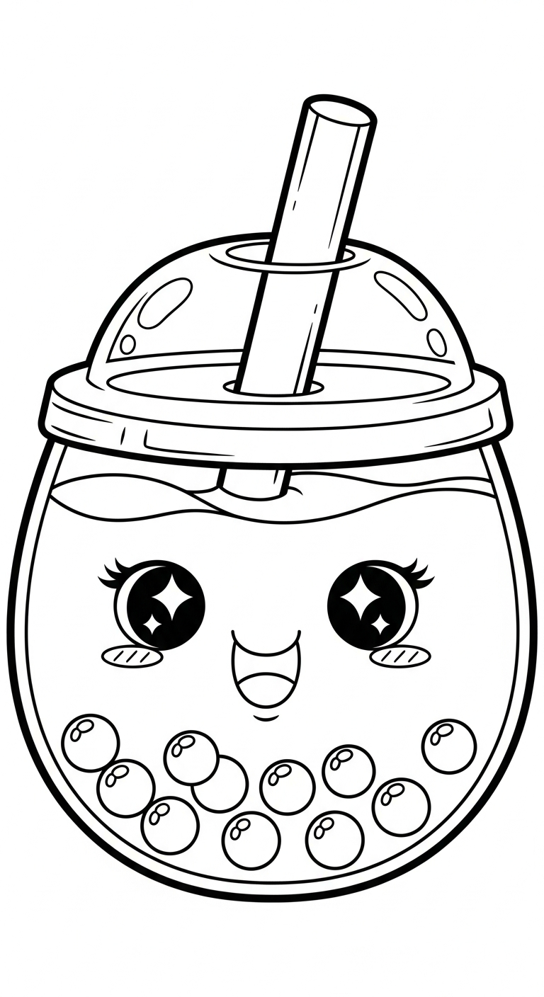 coloriage bubble tea updated pour enfants à imprimer