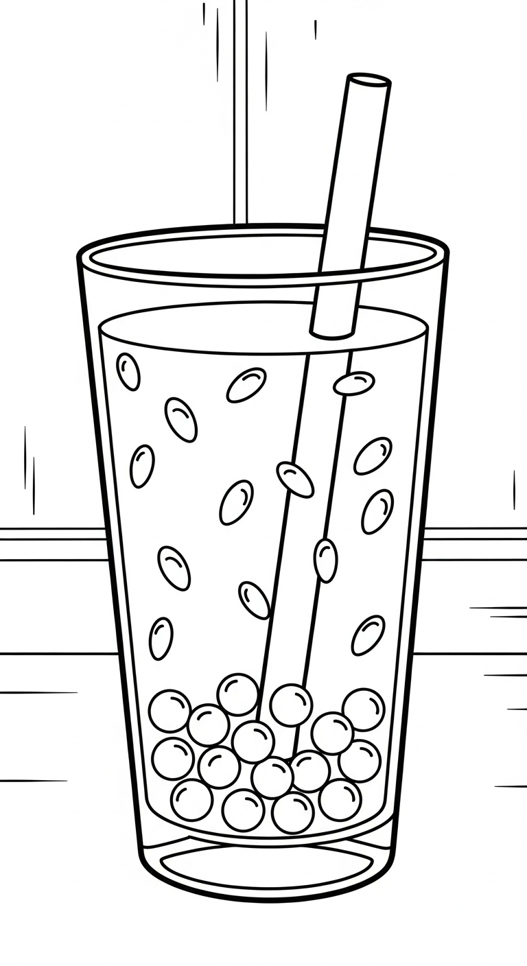coloriage bubble tea updated à imprimer pour enfant de 7 ans