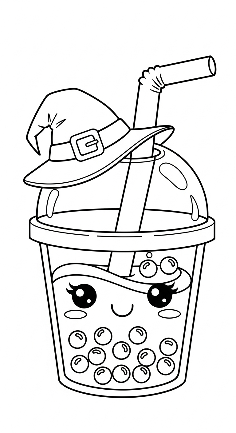 coloriage bubble tea updated à imprimer pour enfant de 2 ans