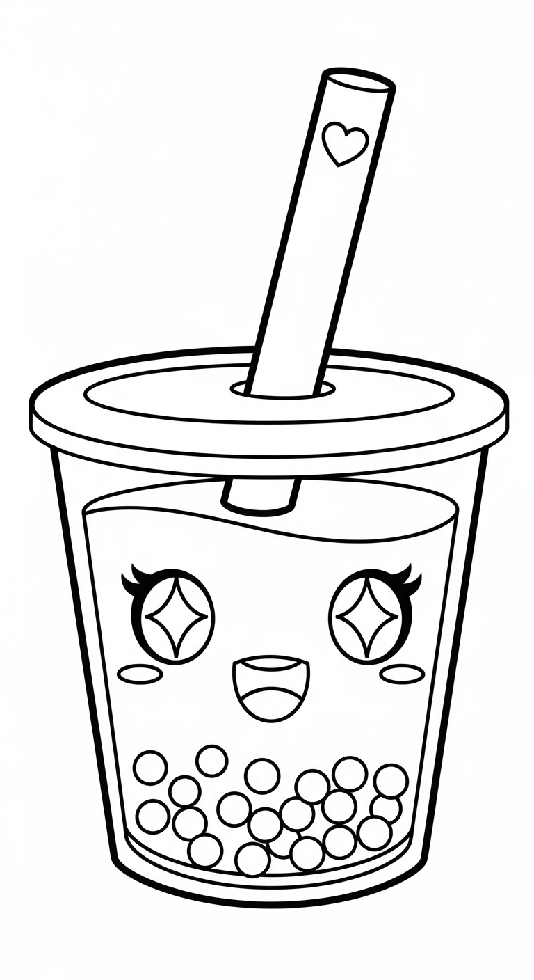 coloriage bubble tea updated pour enfants a imprimer 1