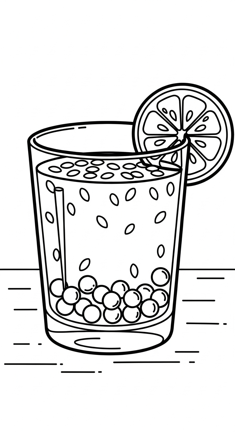 coloriage bubble tea updated à imprimer pour enfant de 4 ans