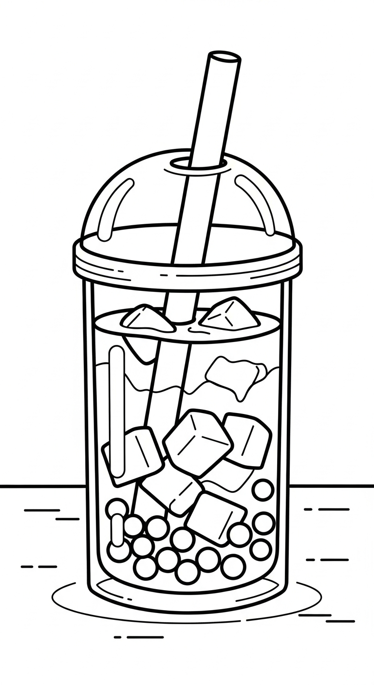 coloriage bubble tea updated gratuit pour enfants 1