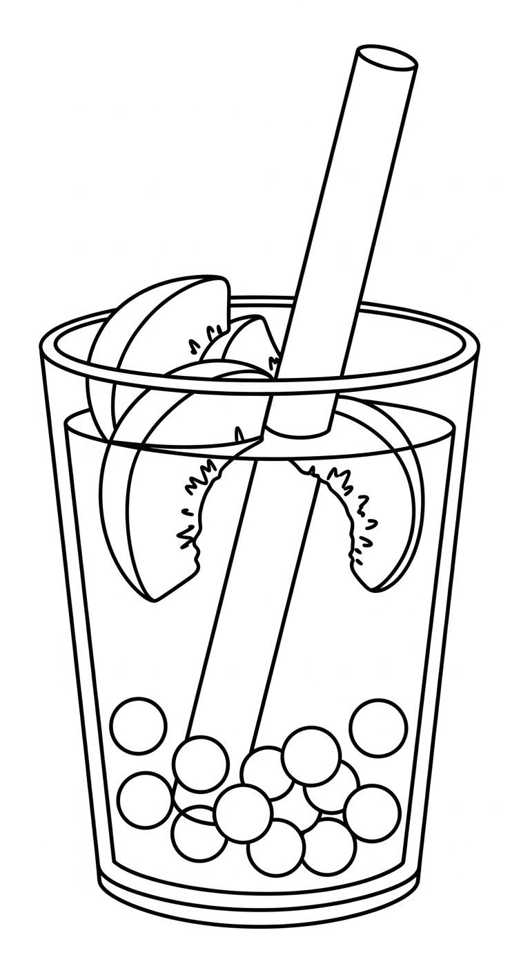 coloriage bubble tea updated d'enfant a imprimer