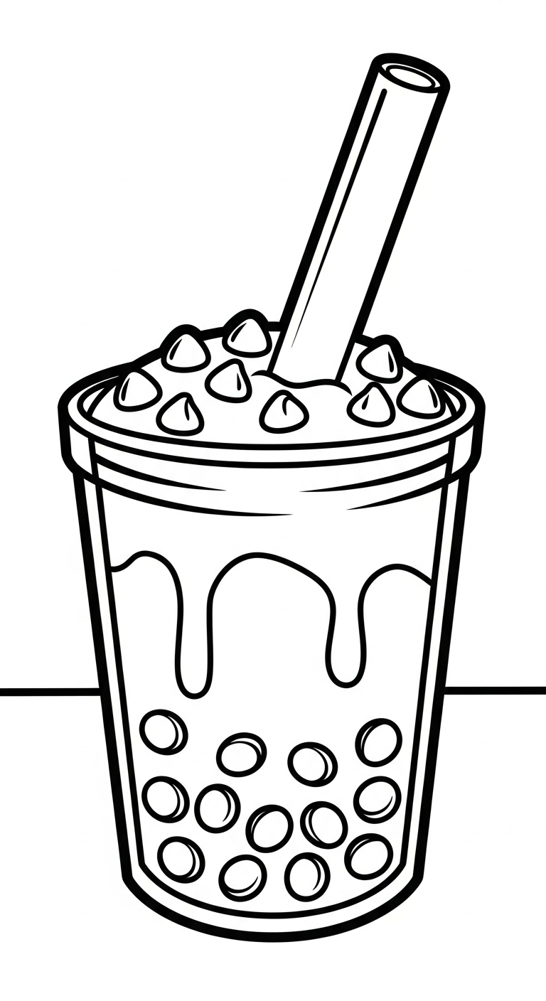 coloriage bubble tea updated pour enfant de 6 ans
