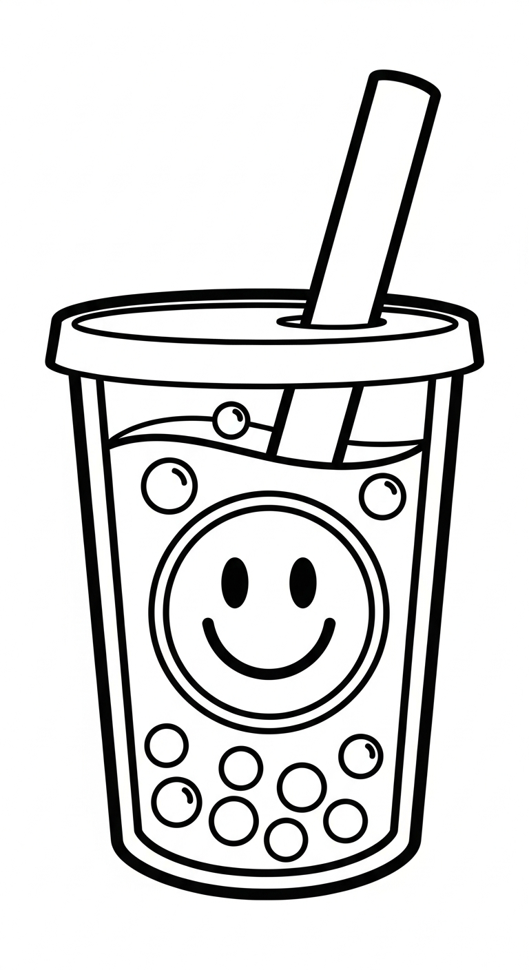 coloriage bubble tea updated à imprimer pdf gratuit