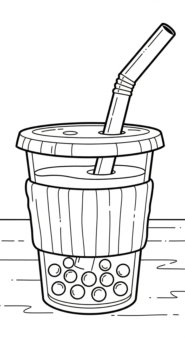 coloriage bubble tea updated pour enfant 1