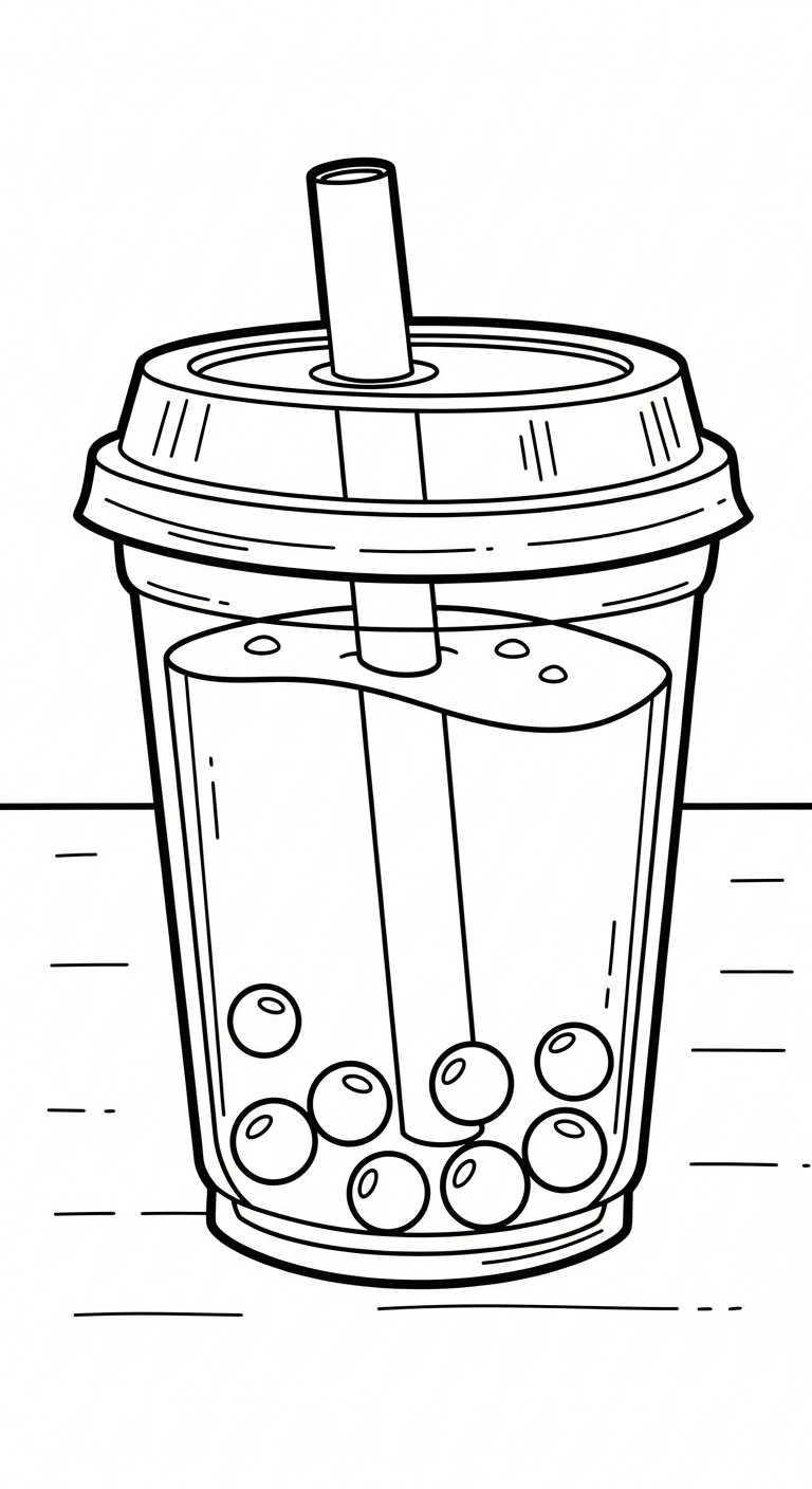 coloriage bubble tea updated à imprimer pour enfant de 12 ans 1
