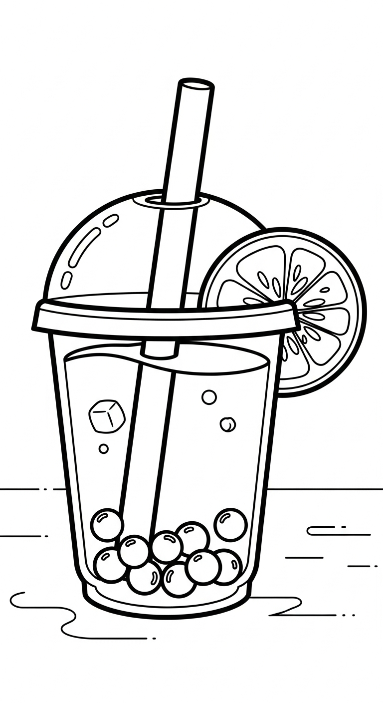 coloriage bubble tea updated educatif pour enfant