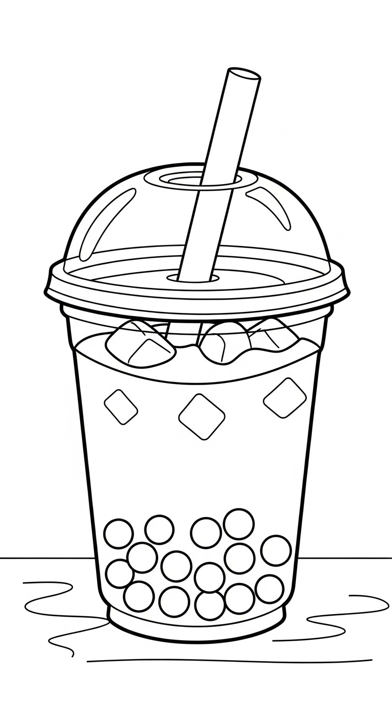 coloriage bubble tea updated pour enfant de 4 ans