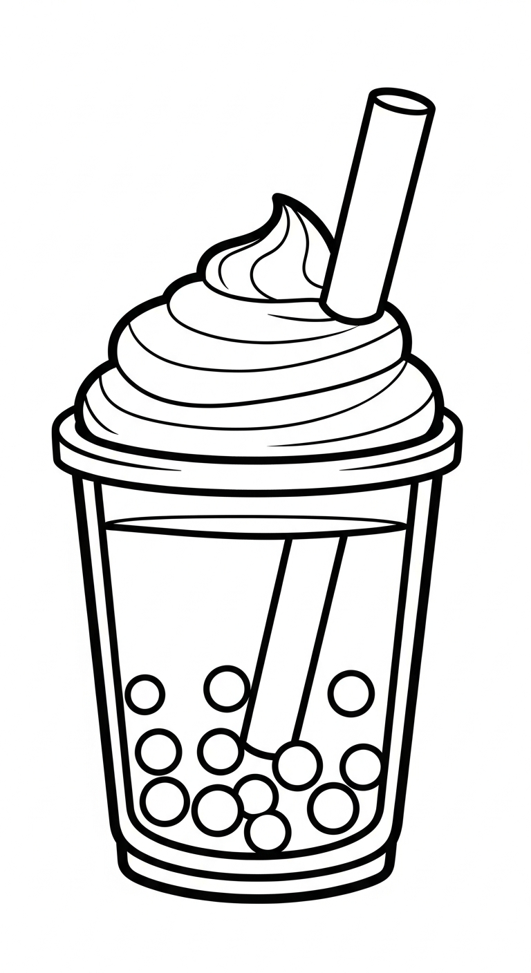 coloriage bubble tea updated à imprimer gratuitement pdf
