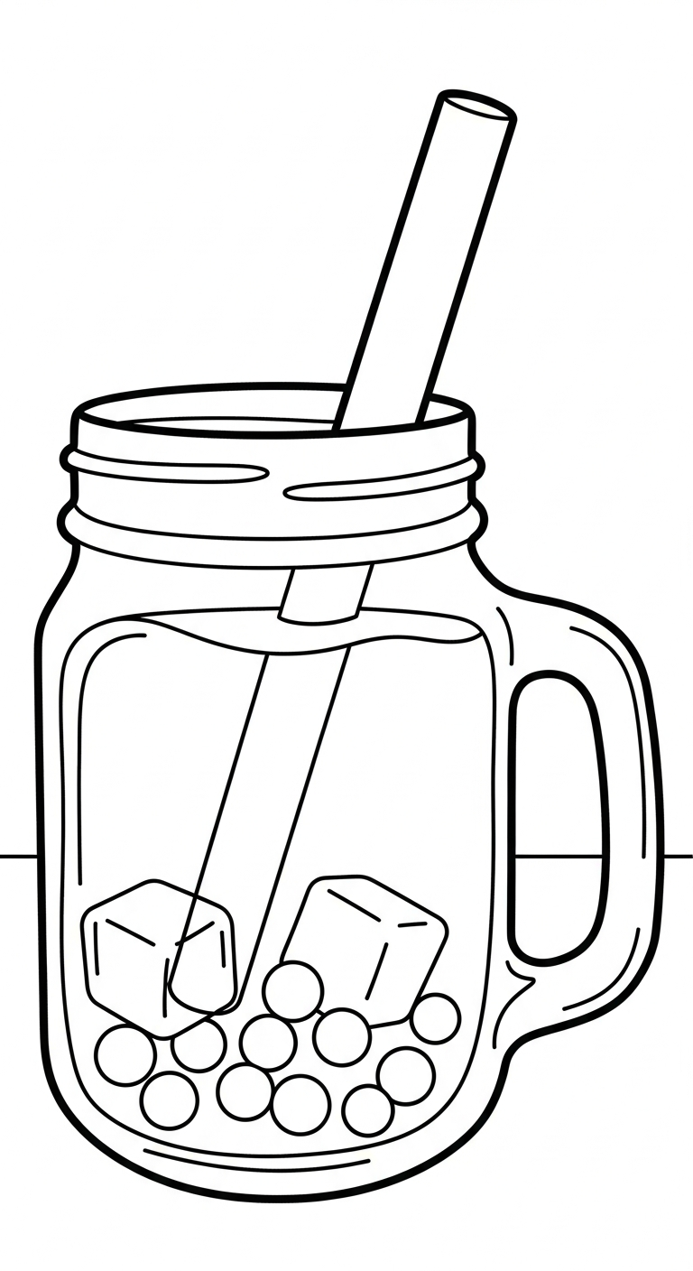 coloriage bubble tea updated à imprimer pour enfant de 12 ans