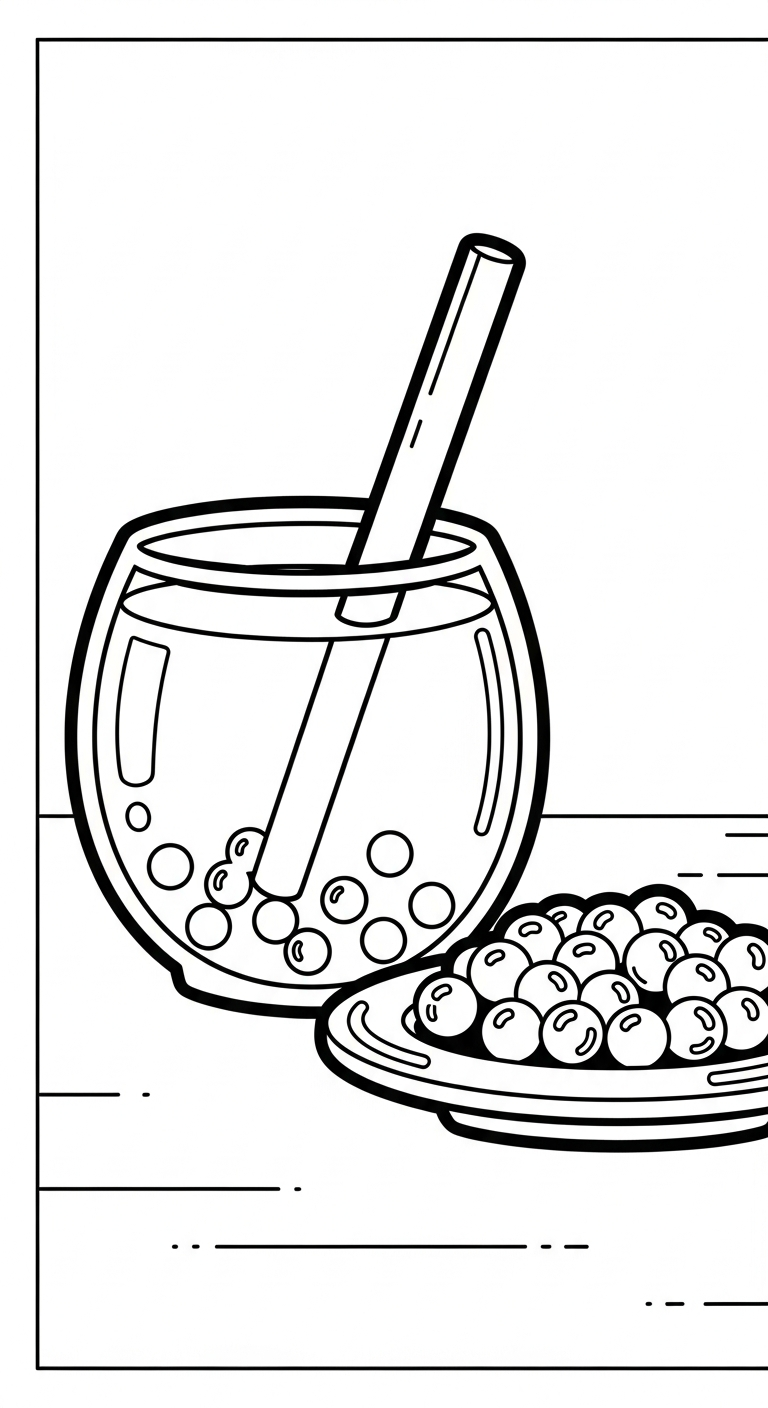 coloriage bubble tea updated et dessin a imprimer