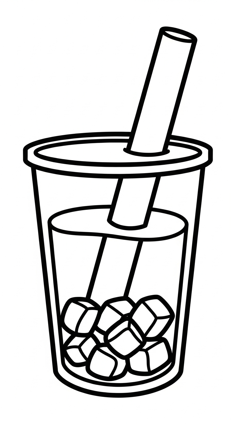 coloriage bubble tea updated à imprimer pour enfant de 8 ans