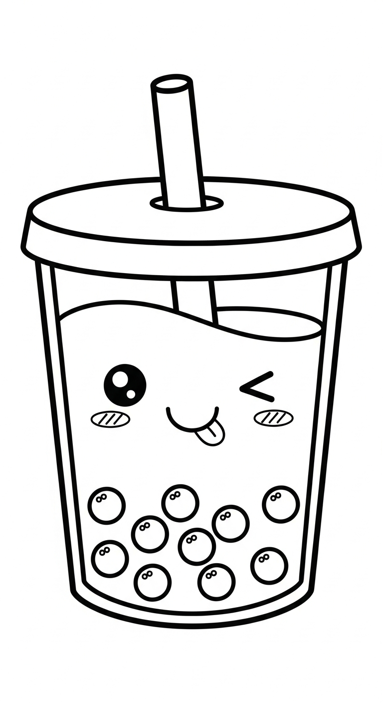 coloriage bubble tea updated pour enfant de 8 ans