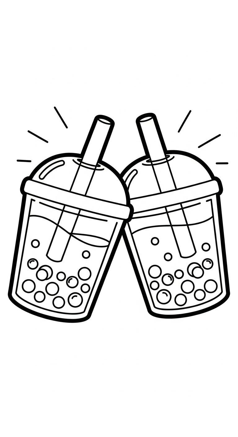 coloriage bubble tea updated à imprimer gratuitement 2
