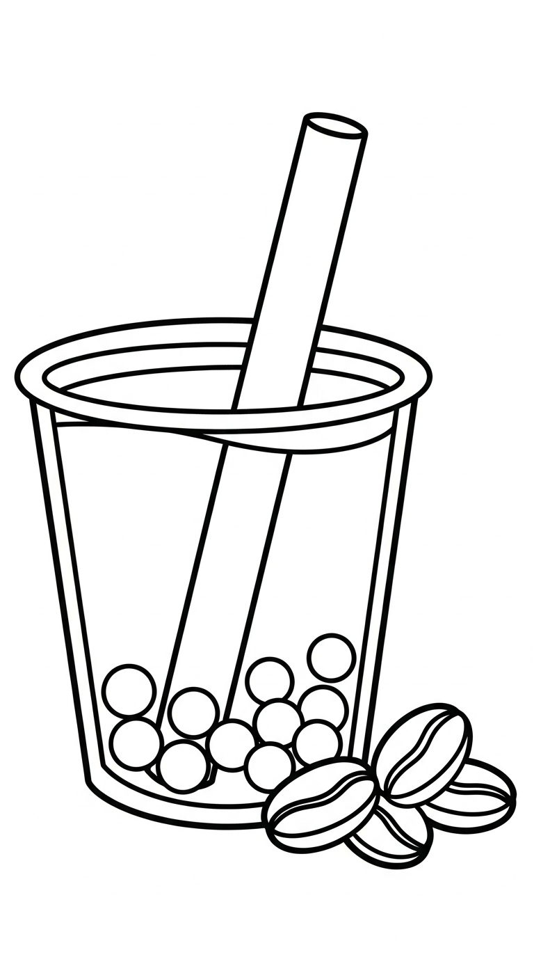 coloriage bubble tea updated pour enfant
