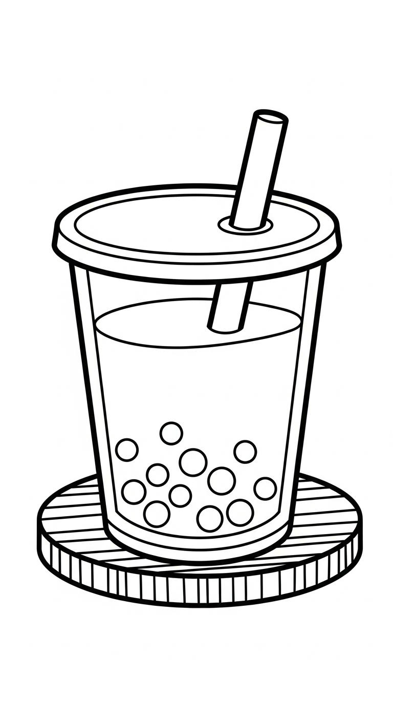 coloriage bubble tea updated pour enfant de 2 ans