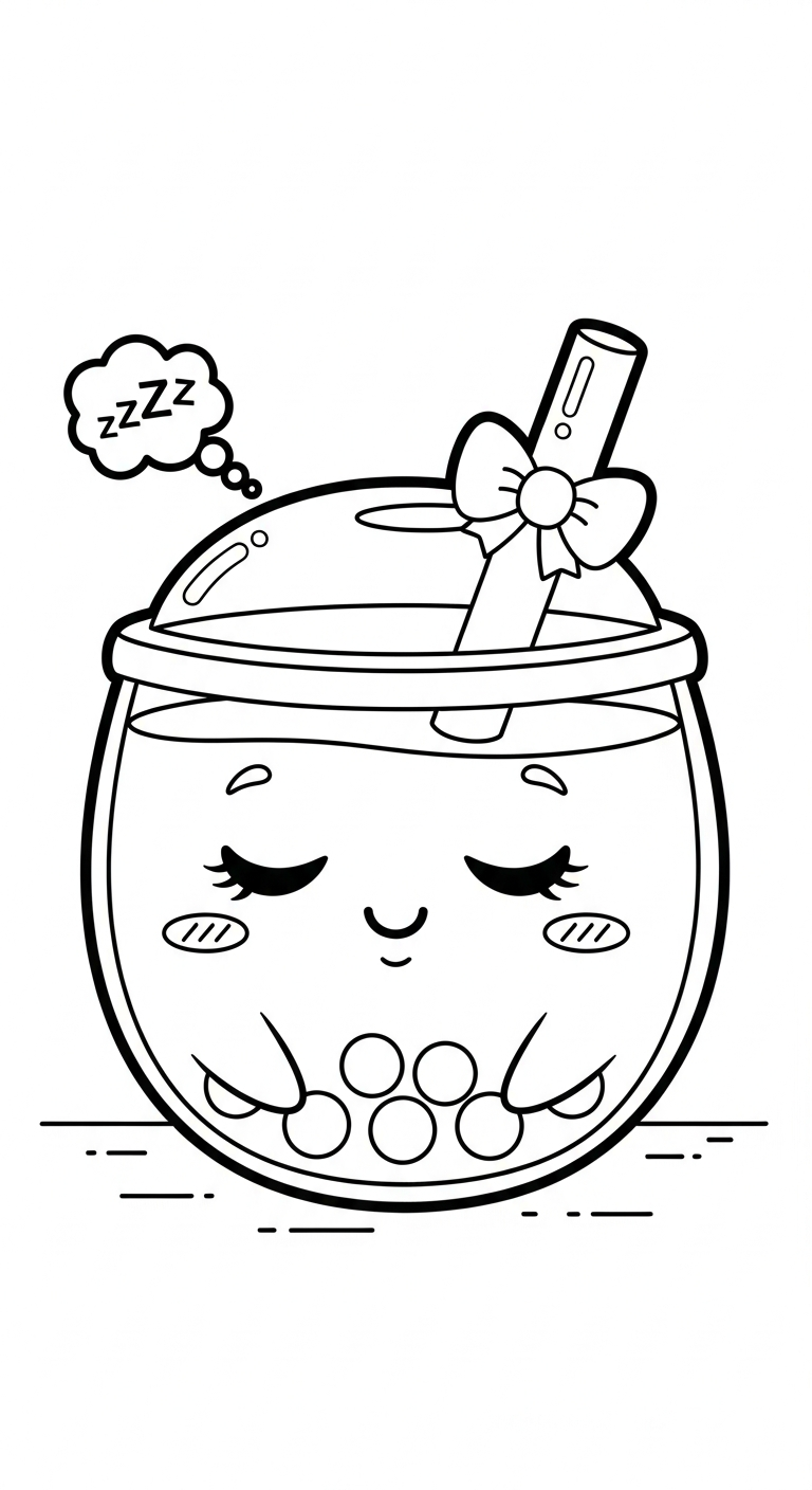 coloriage bubble tea updated à imprimer gratuitement 1