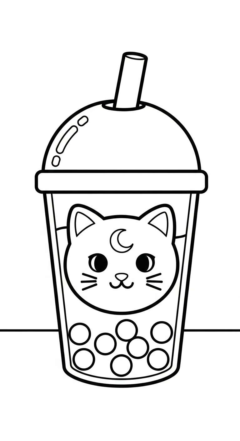 coloriage bubble tea updated à imprimer gratuitement
