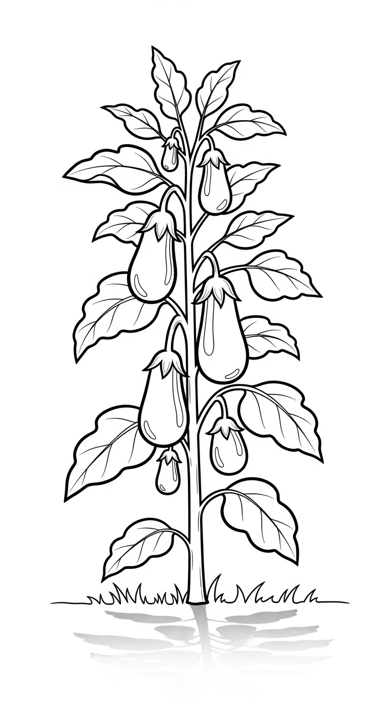 coloriage Aubergine à imprimer pdf gratuit 1
