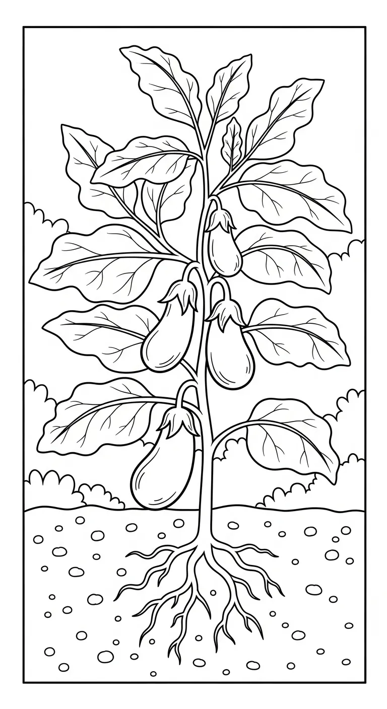 coloriage Aubergine à imprimer pdf gratuit