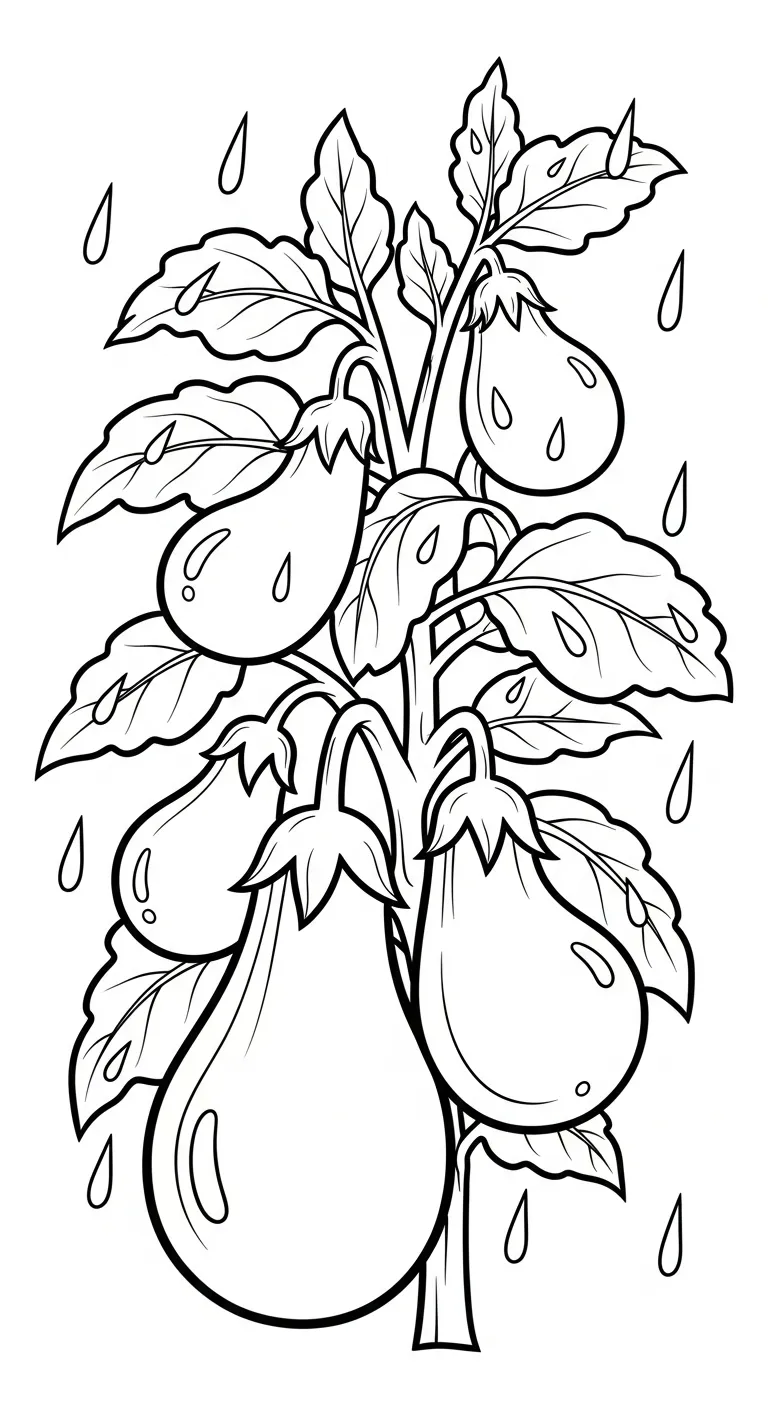 image de coloriage Aubergine pour enfant