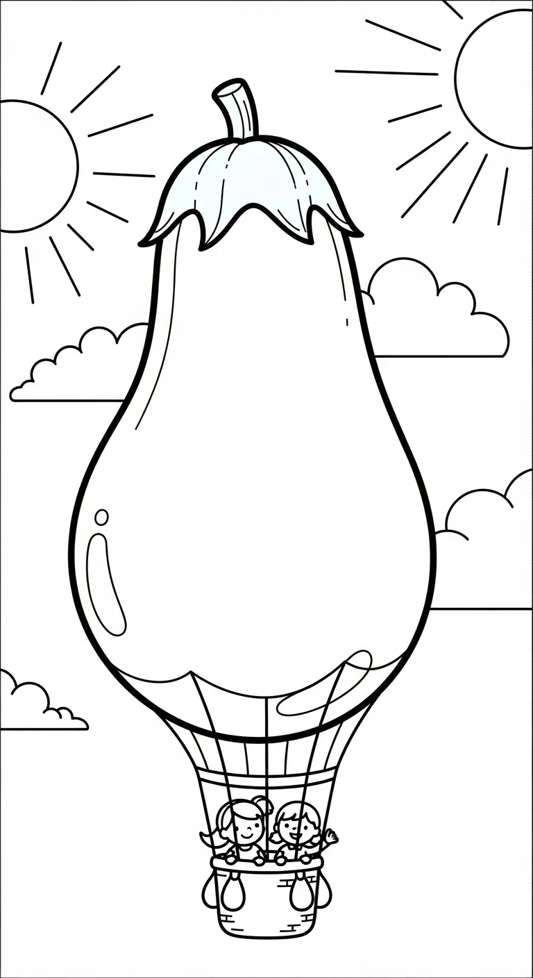 coloriage Aubergine gratuit pour enfants