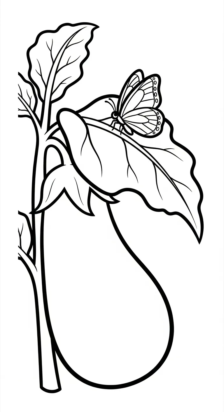 coloriage Aubergine à imprimer pour enfant de 4 ans