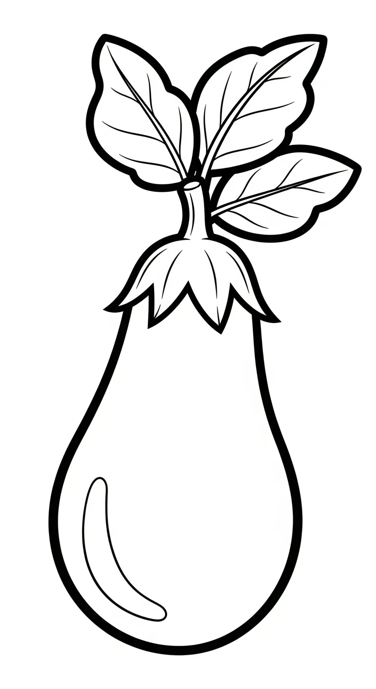 coloriage Aubergine à imprimer pour enfant de 8 ans