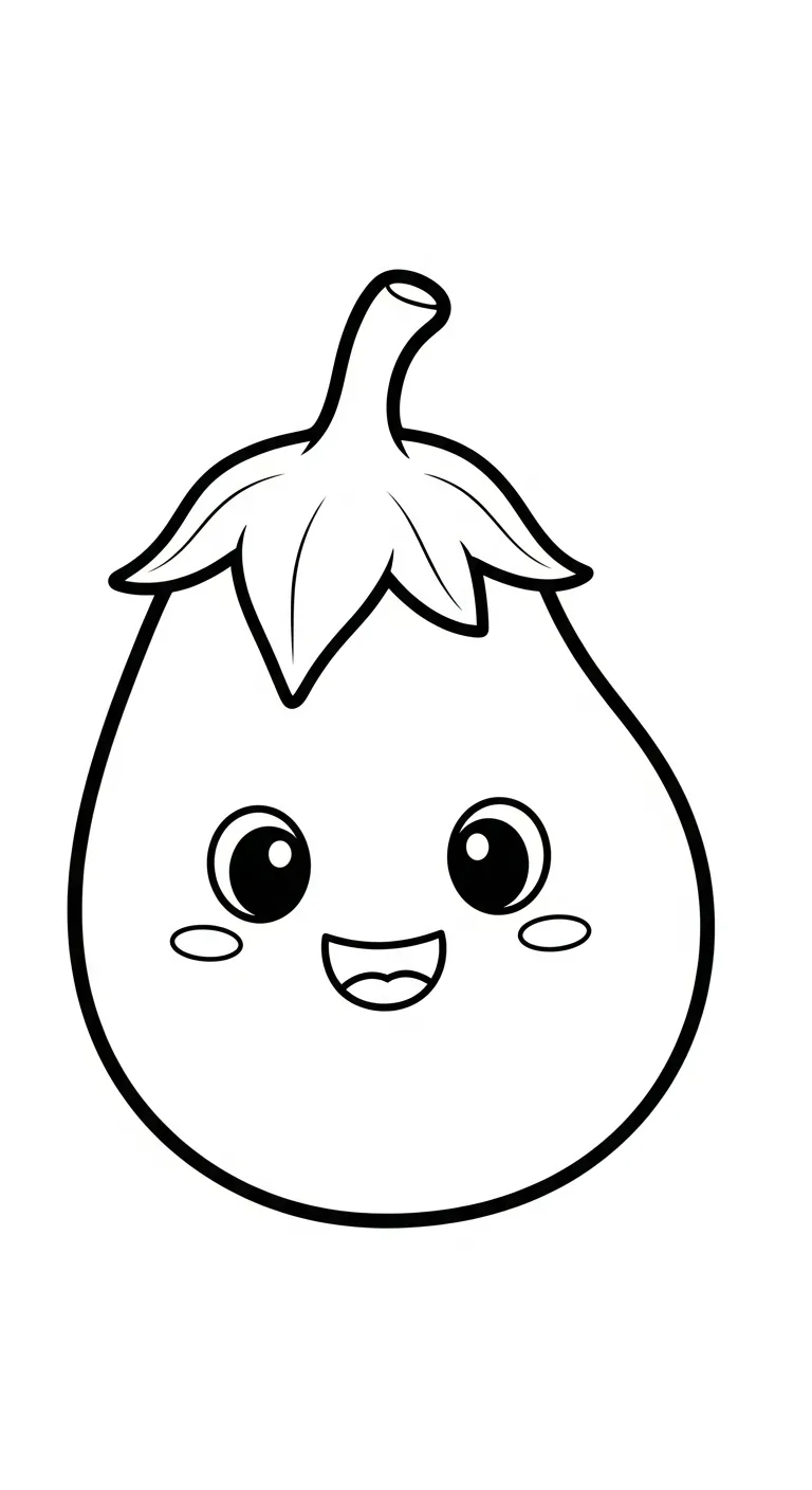 coloriage Aubergine et decoupage a imprimer gratuit