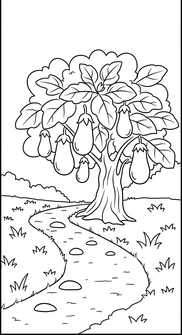 coloriage Aubergine gratuit en ligne 1
