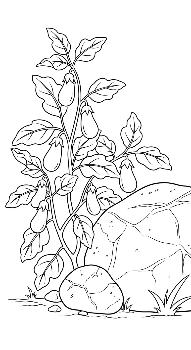 coloriage Aubergine a colorier en ligne gratuitement 1