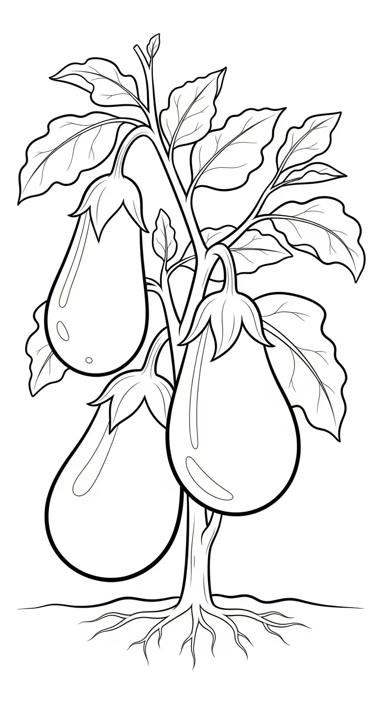 télécharger coloriage Aubergine gratuit