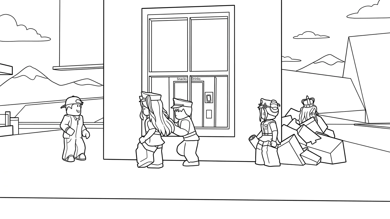 coloriage Brookhaven et decoupage