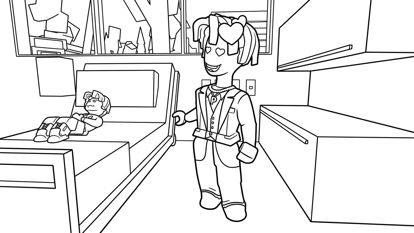 coloriage Brookhaven à imprimer pour enfant de 3 ans