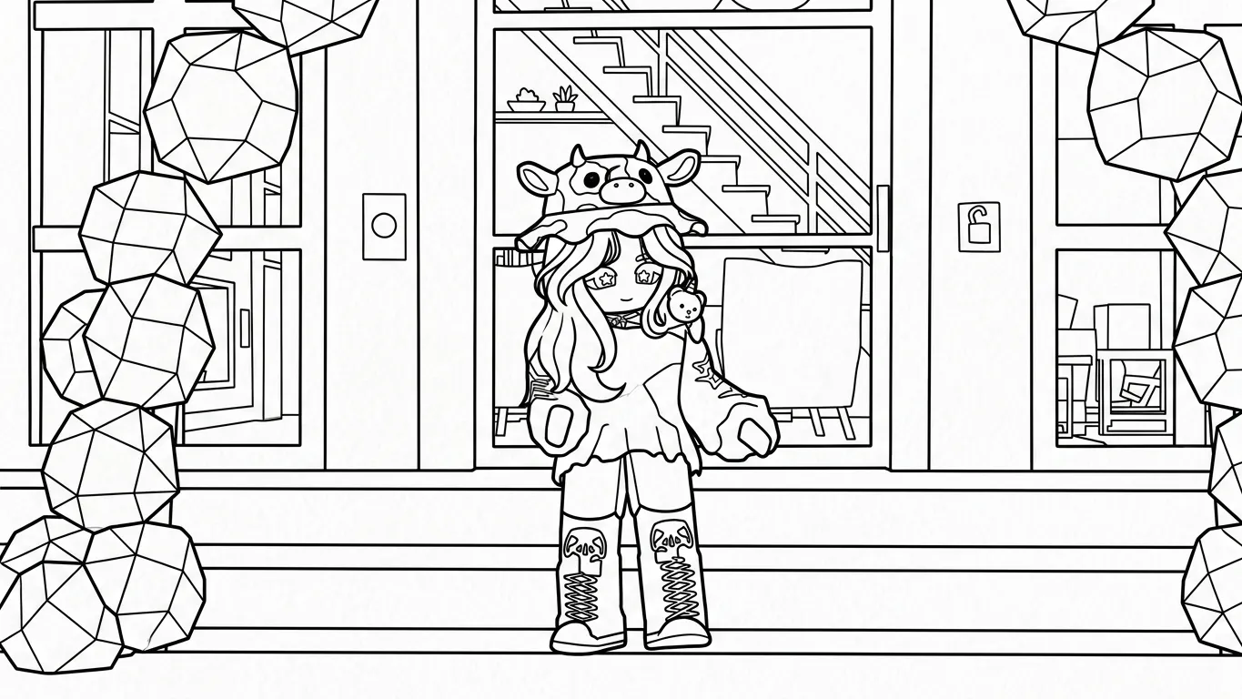 coloriage Brookhaven à imprimer pour enfant de 4 ans