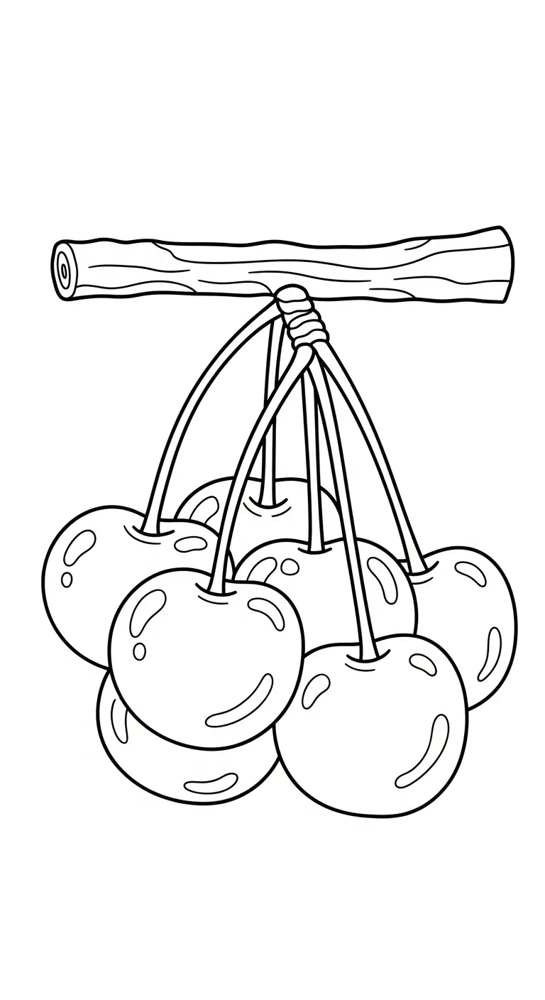 coloriage Cerise d'enfant a imprimer