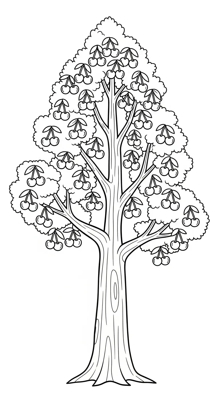 coloriage Cerise a imprimer pour enfant de 4 ans