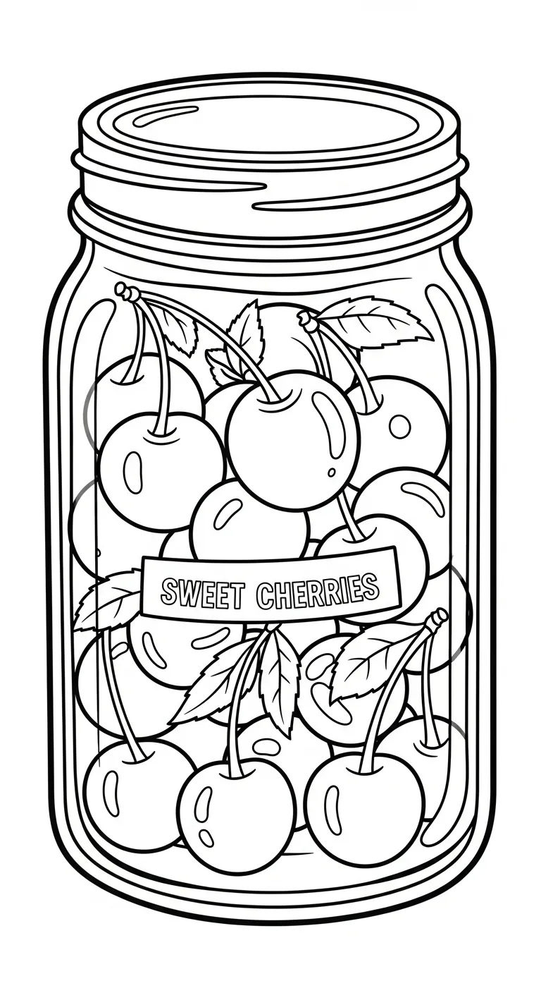 coloriage Cerise à imprimer pour enfant de 8 ans