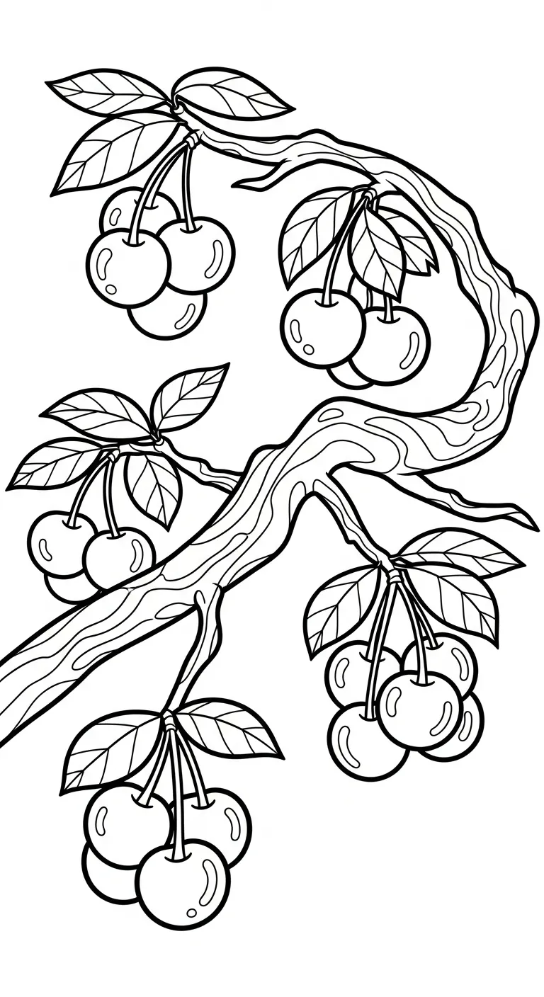 coloriage Cerise pour enfant de 3 ans